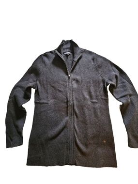 Eddie Bauer Womens XL Zip Up Sweater Jacket Gray Full Zip Cardigan